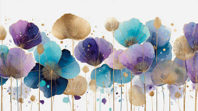 Elegant wedding invitation card background . Minimal hand painted watercolor Cosmos flowers texture template background. Design for wedding, vip cover, poster, rsvp moderncard.Valentine's Day