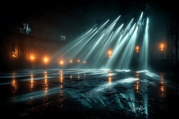 Theater stage illuminated with lights high resolution picture