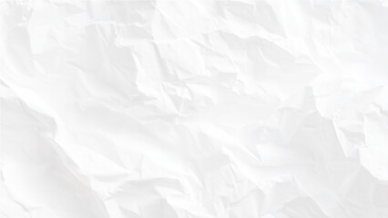 Wrinkled white paper texture; abstract crumpled background surface material Vector, illustration