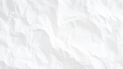 White crumpled paper texture background with abstract creases and subtle folds. Vector, illustration