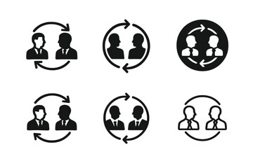 Obraz premium Mediation Symbol Icon Set. Lawyers participating in alternative dispute resolution (mediation). Icon set. Set Logo of Lawyers participating in alternative
