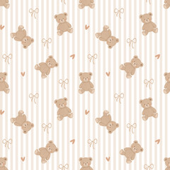 cute teddy bear seamless pattern for kids and babies