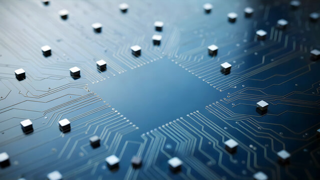 Modern motherboard design showcasing advanced circuit technology for data processing and digital innovation