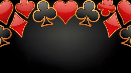 Elegant casino background with card suits a night of high stakes and sophisticated fun