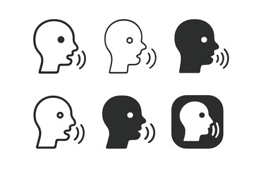 AI Assistant Logos. Personal AI assistants. Icon set. Set Logo of personal AI assistants: voice interaction. harmonious logo variations of the same emblematic