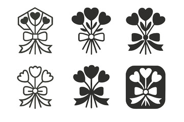 Relationship Milestone Icons. Celebrating milestones in relationships, like anniversaries. Icon set. Set Logo of Celebrating milestones in relationships, like