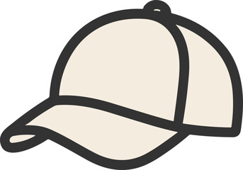 Flat icon of white baseball cap