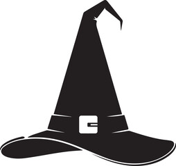 Witch hat silhouette icon vector illustration