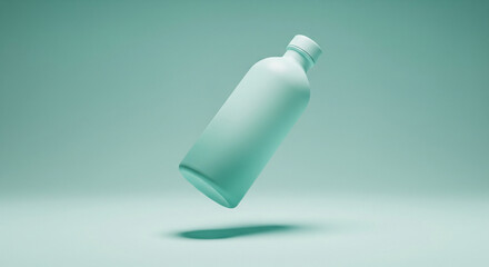 Sleek water bottle product mockup for branding and marketing, mint green color, minimalist design, modern aesthetic, perfect for health and wellness campaigns
