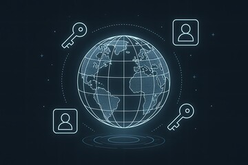 Global Digital Security and Access Control Concept