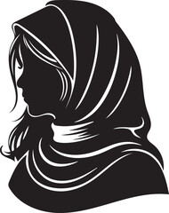 Profile of veiled woman vector illustration