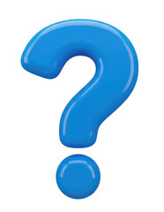 Naklejka premium Blue question mark transparent background cutout png