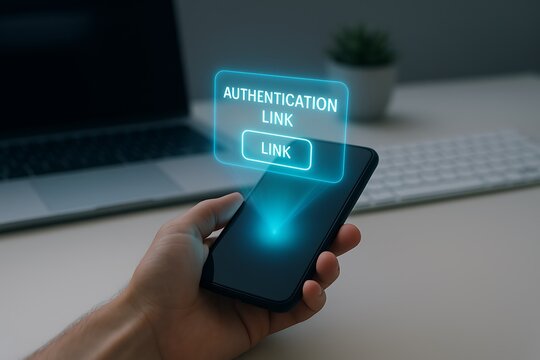 Mobile Phone with Authentication Link for Secure Digital Access