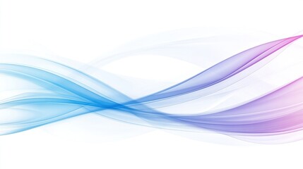 Fototapeta premium Abstract blue and purple flowing wave strands crossing gracefully across light