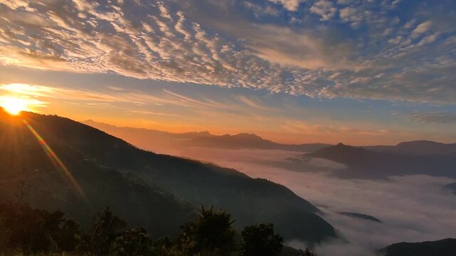 At the morning sunrise view from Ramechhap 