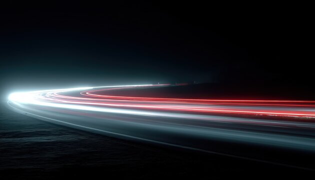 Capturing The Glow Of Nighttime Traffic: The Beauty Of Long Exposure Photography Revealing The Light Trails Of Moving Cars