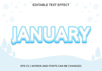 Editable January Text Effect