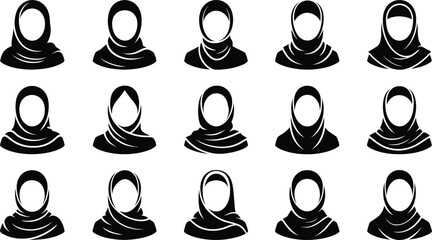 Collection of muslim women in hijabs diverse styles and representations of islamic identity and modesty in contemporary fashion and culture black and white