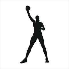discus throw silhouette vector art illustration