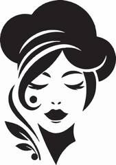 Elegant Woman Chef Silhouette Logo
