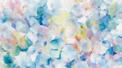 Elegant wedding invitation card background . Minimal hand painted watercolor Hydrangea flowers texture template background. Design for wedding, vip cover, poster, rsvp moderncard.Valentine's Day