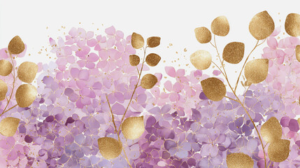 Elegant wedding invitation card background . Minimal hand painted watercolor Hydrangea flowers texture template background. Design for wedding, vip cover, poster, rsvp moderncard.Valentine's Day