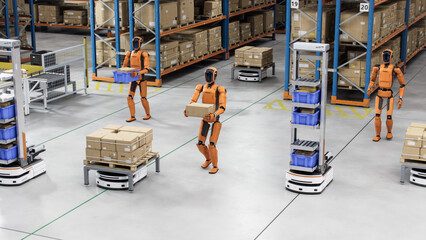 3D Render: Automated Distribution and Fulfillment Center with Smart AGV and Autonomous AI-Powered...