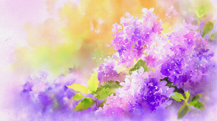 Elegant wedding invitation card background . Minimal hand painted watercolor Hydrangea flowers texture template background. Design for wedding, vip cover, poster, rsvp moderncard.Valentine's Day