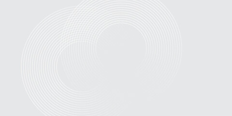 Abstract white glowing geometric lines on gray background. Modern shiny blue circle lines pattern. Futuristic technology concept art