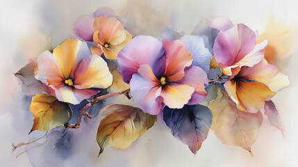 Elegant wedding invitation card background . Minimal hand painted watercolor Hydrangea flowers texture template background. Design for wedding, vip cover, poster, rsvp moderncard.Valentine's Day