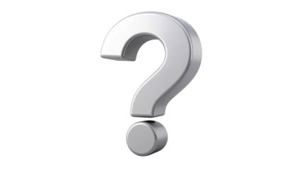3D Minimal Question Mark Icon Sticker on Transparent Background