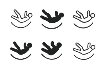 Fototapeta premium Weightless Logo Set. Weightlessness. Icon set. Set Logo of weightlessness: Soft curve motion path. harmonious logo variations of the same emblematic concept,