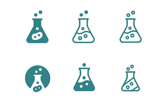 Fermentation Logo Variations. Fermentation process. Icon set. Set Logo of Fermentation process: Microbial activity icon. harmonious logo variations of the same