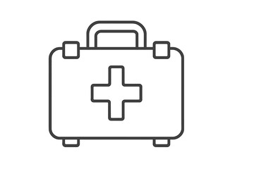 Obraz premium Portable first aid kit box used for emergency medical treatment and health care