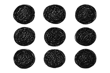 Abstract background design featuring hand-drawn scribble texture circles arranged in a grid