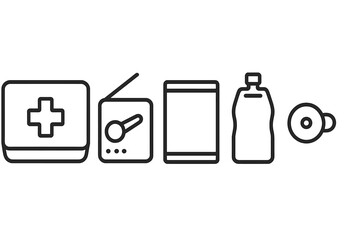 Collection of essential items for emergency preparedness and survival gear