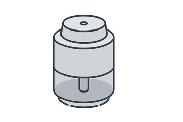 Refillable electronic cigarette atomizer tank component in modern isometric style