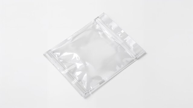 Transparent plastic zip lock bag on a white background. Packaging and storage. Plastic material. The concept of packaging.