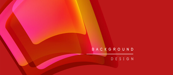 Abstract red design features layered shapes, gradients. Modern aesthetic, dynamic composition, suitable background element.