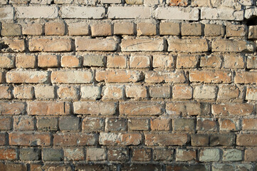 close-up of an old brick wall