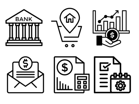 Collection of Icon sets for business and Hospitality Business HOTEL Hospital Clinic and Stock Market  and Reports 