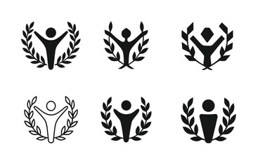 Obraz premium Civil Rights Logos. Civil rights. Icon set. Set Logo of civil rights: universal human rights emblem. harmonious logo variations of the same emblematic concept,