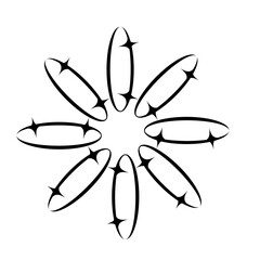 Y2K monochrome vector illustration with futuristic lines, sharp edges and clean transparent design. 