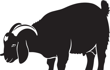 Goat silhouette icon graphic art illustration
