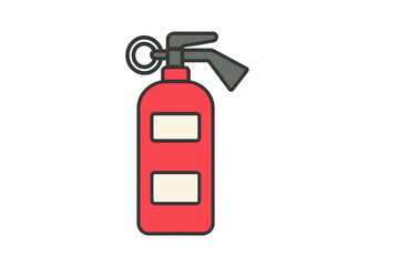Simple red fire extinguisher safety equipment graphic for immediate emergency response