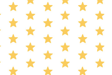 Simple yellow stars seamless repeating pattern on a clean white background for decorative design