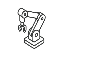 Industrial robotic arm with gripper used for factory automation and manufacturing processes