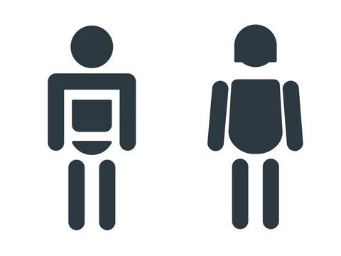 Abstract Male and Female Silhouettes in Geometric Shapes.