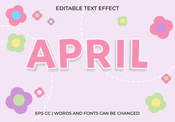 Editable April Text Effect