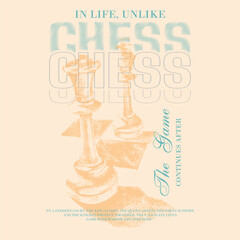 Chess Creative Graphic Tee Designs, Vector Graphic Streetwear T-shirt Design,  Urban Style Chess Typography, Chess retro halftone dot pattern, Custom Text T-Shirt Designs, Abstract Designs